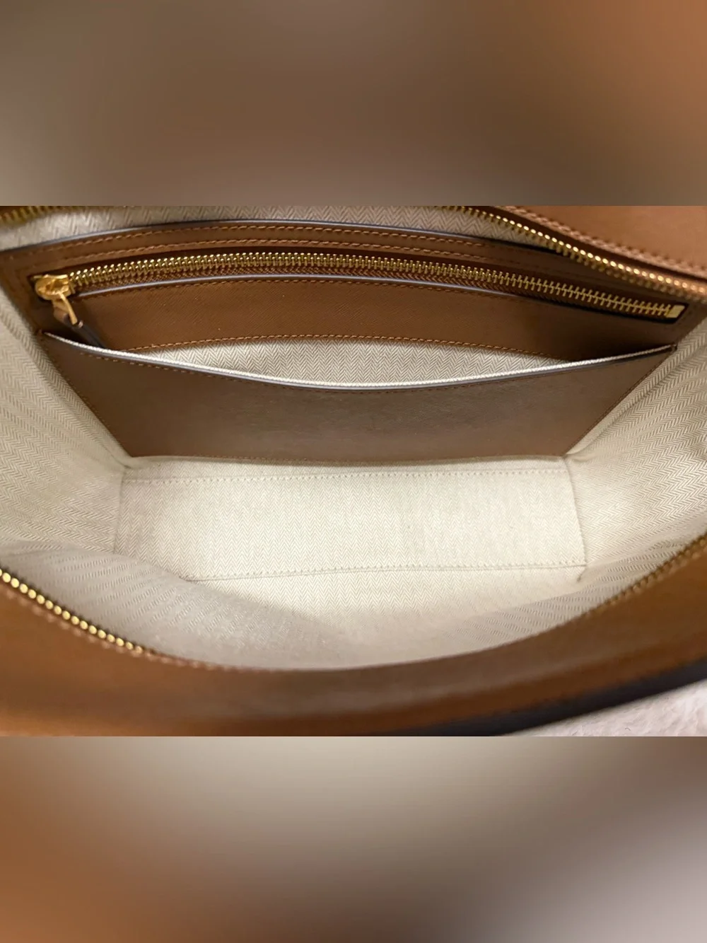 Tory Burch Emerson Small  “Moose” Saffiano Calfskin Leather Tote